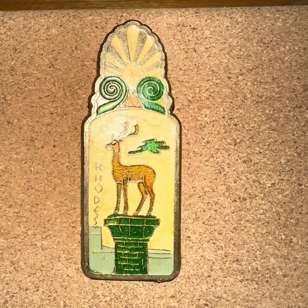 Vintage Paperclip from Rhodes Greece Brass Deer Birds
